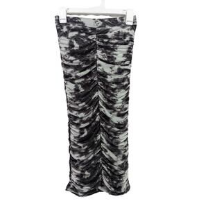 Fashion Nova Bodycon Skirt S‎ Black White Tie Dye Stretchy Fitted Festival Lined